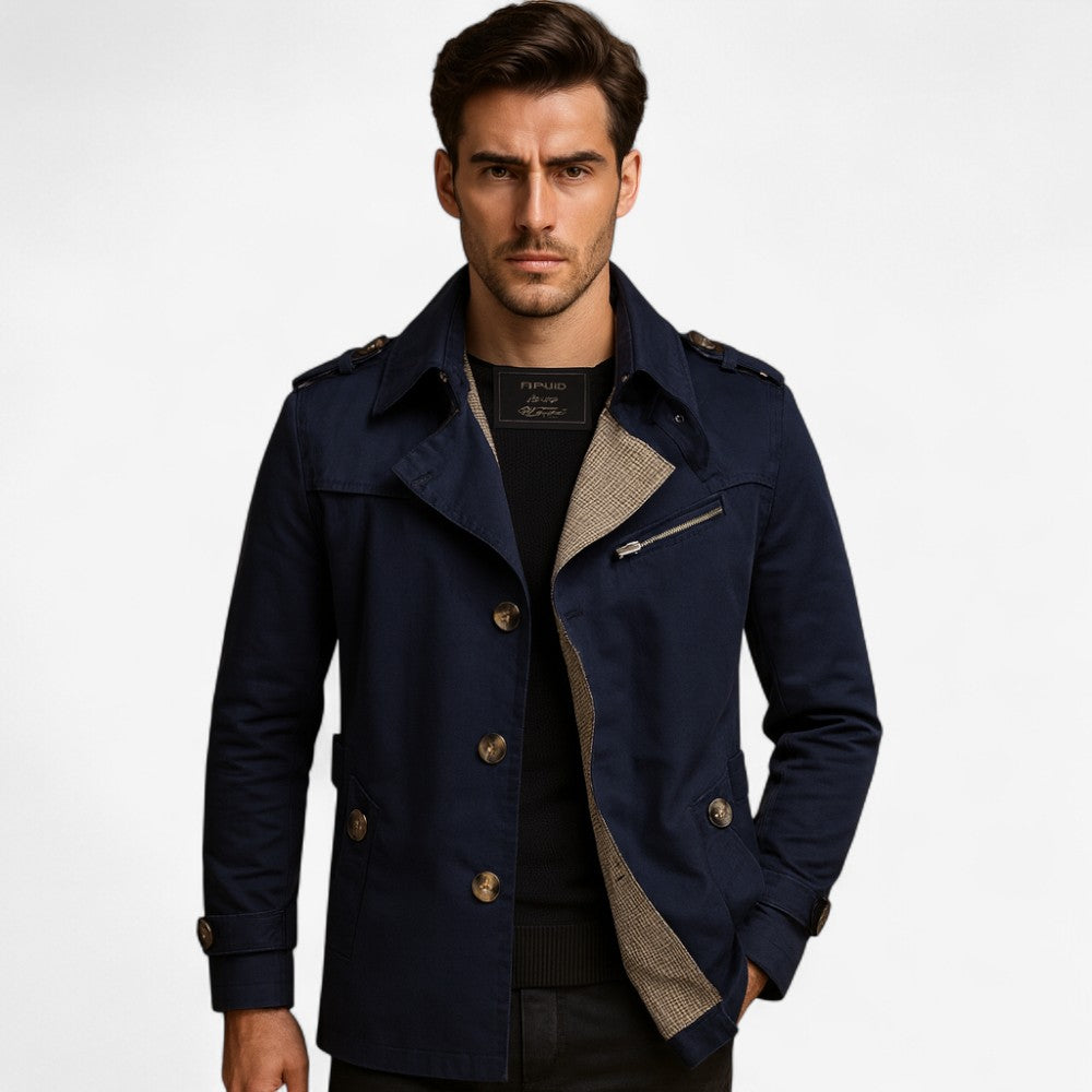 Benjamin – Trench-coat à fermeture simple avec col retourné