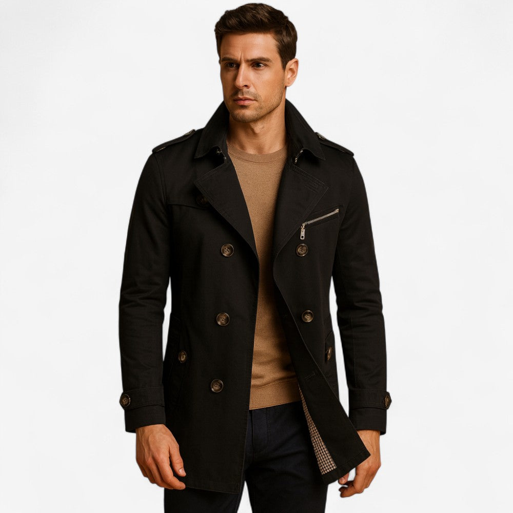 Benjamin – Trench-coat à fermeture simple avec col retourné