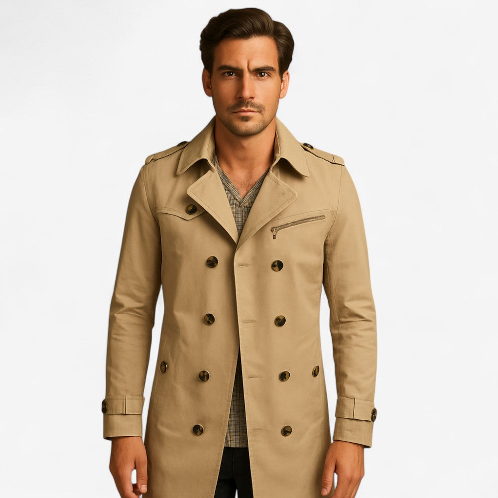 Benjamin – Trench-coat à fermeture simple avec col retourné