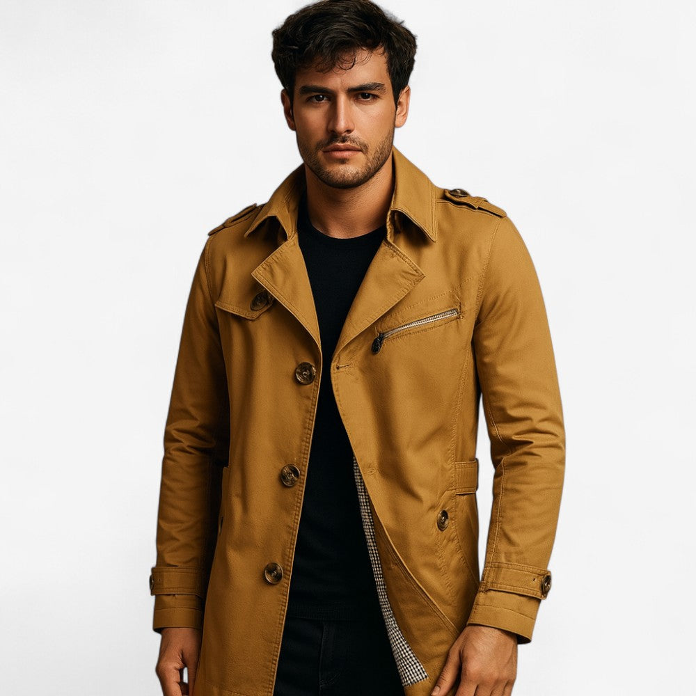 Benjamin – Trench-coat à fermeture simple avec col retourné