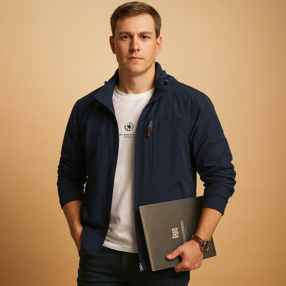 Ryan – Wind and Waterproof Jacket with Hood and Long Sleeves