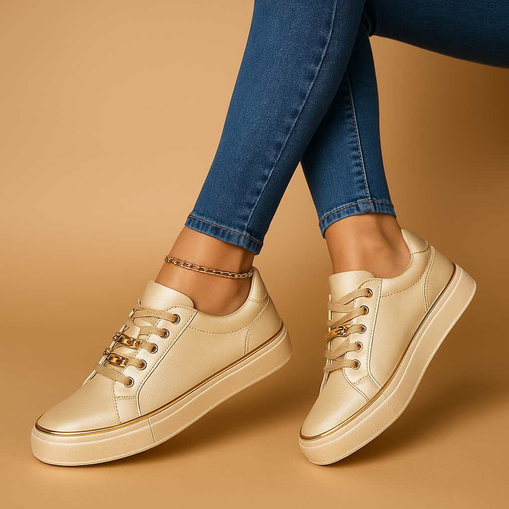 Mira - Sneakers basse eleganti con punta tonda e suola piatta