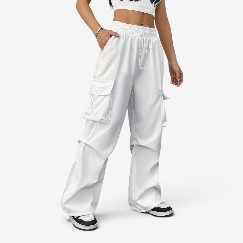 Women’s Wide-Leg Pants with Elastic Drawstring Waist