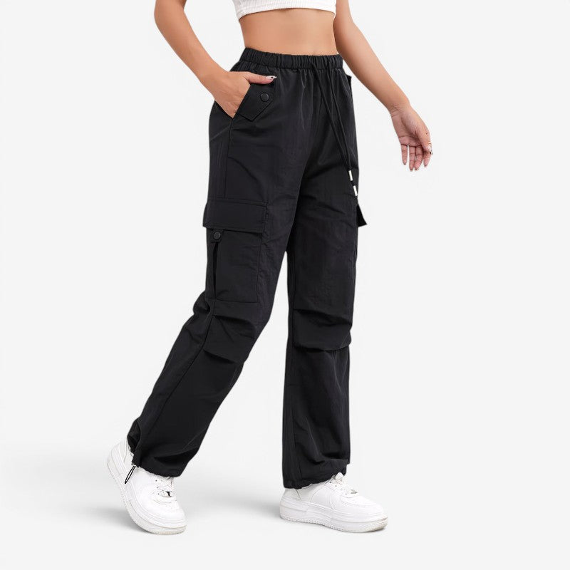 Women's Wide Leg Trousers With Multi Pockets