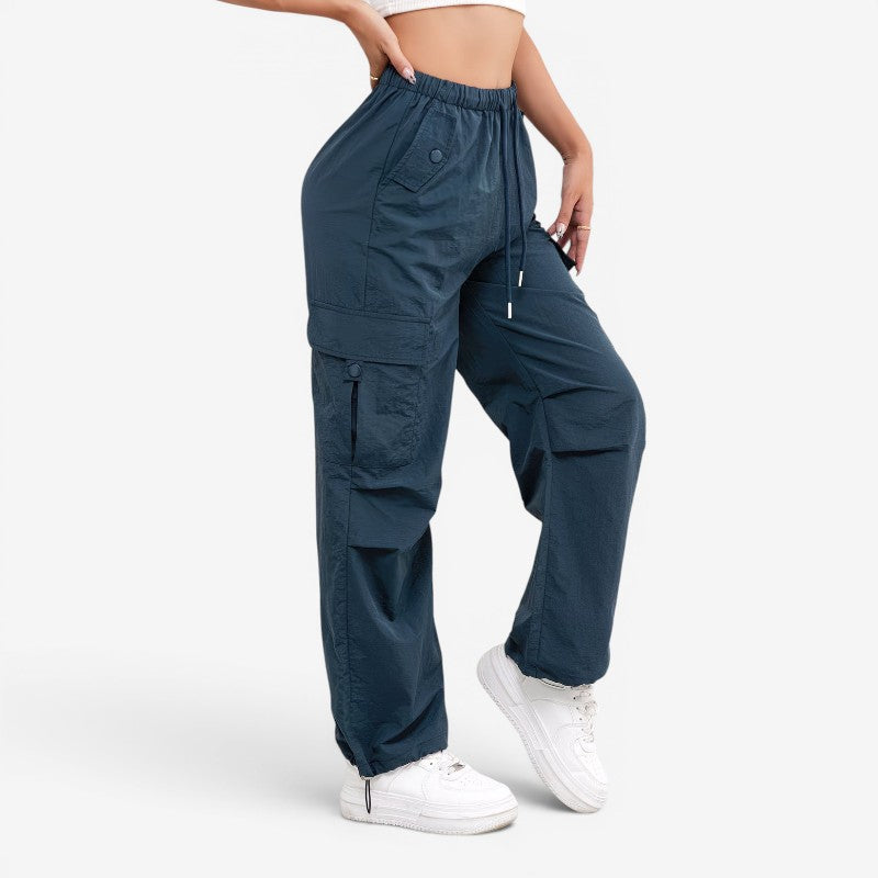 Women's Wide Leg Trousers With Multi Pockets
