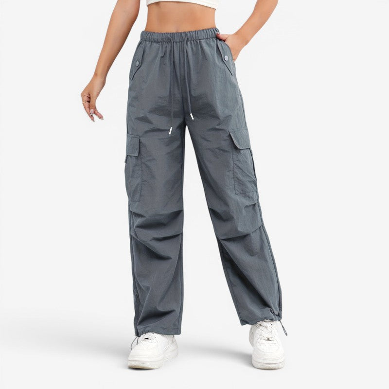 Women's Wide Leg Trousers With Multi Pockets