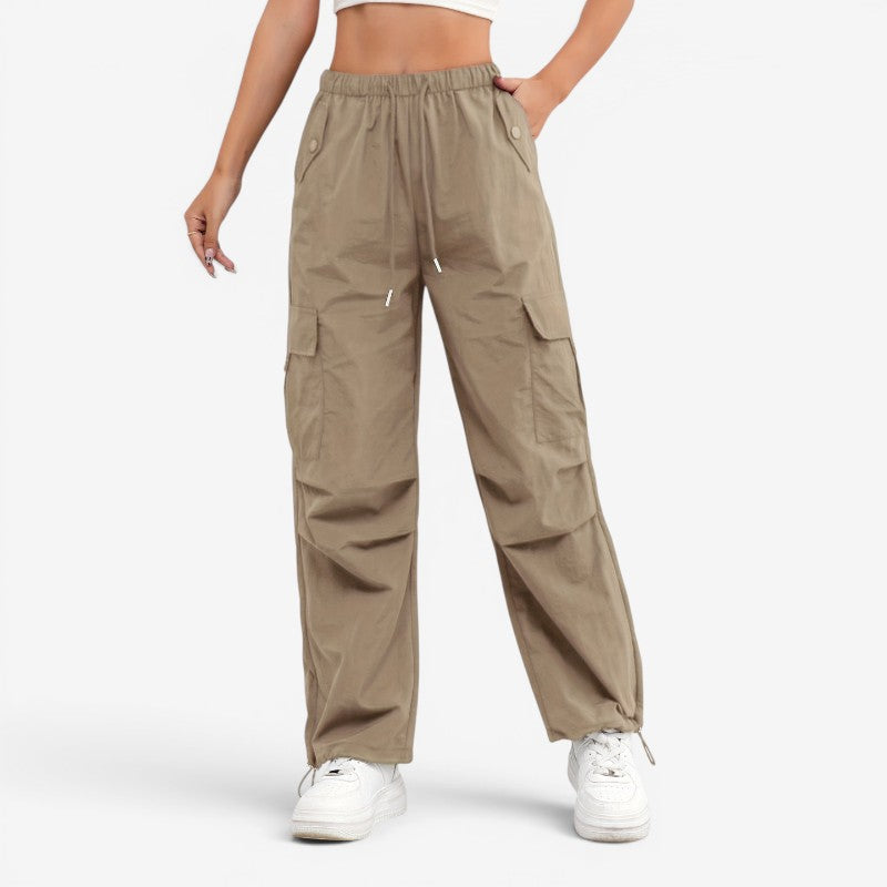 Women's Wide Leg Trousers With Multi Pockets