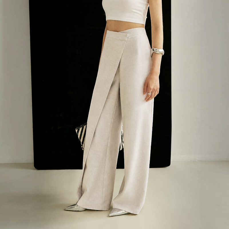 Jeans de pierna ancha para mujer con cintura elástica