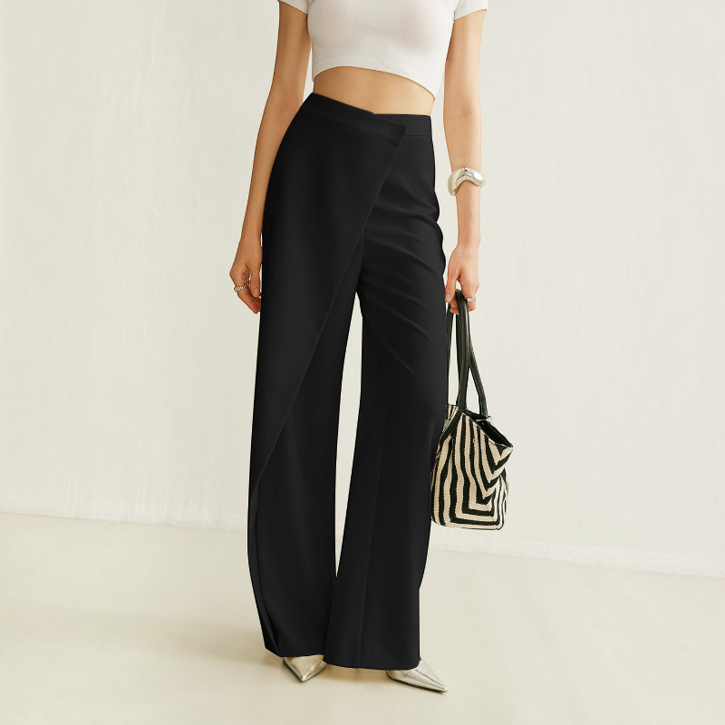 Jeans de pierna ancha para mujer con cintura elástica