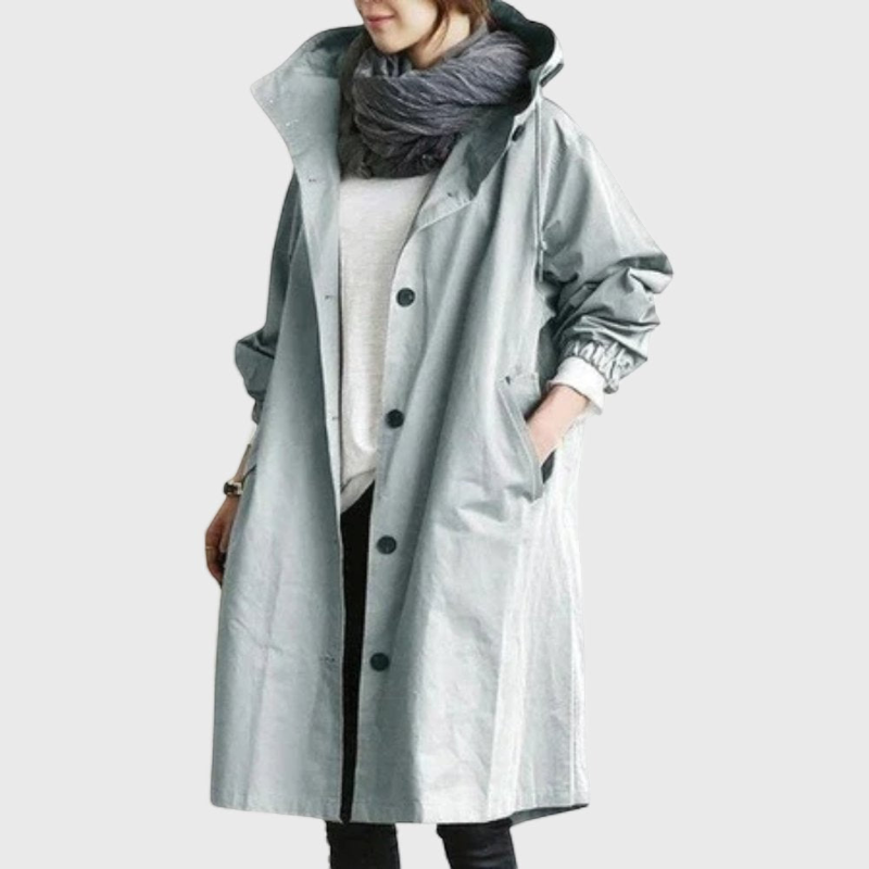 Trench-coat oversize à manches longues pour femme