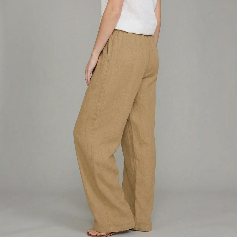 Pantaloni a gamba larga da donna con vita elasticizzata