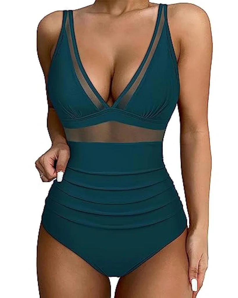 Aria - Costume intero elegante con vestibilità valorizzante e spalline regolabili