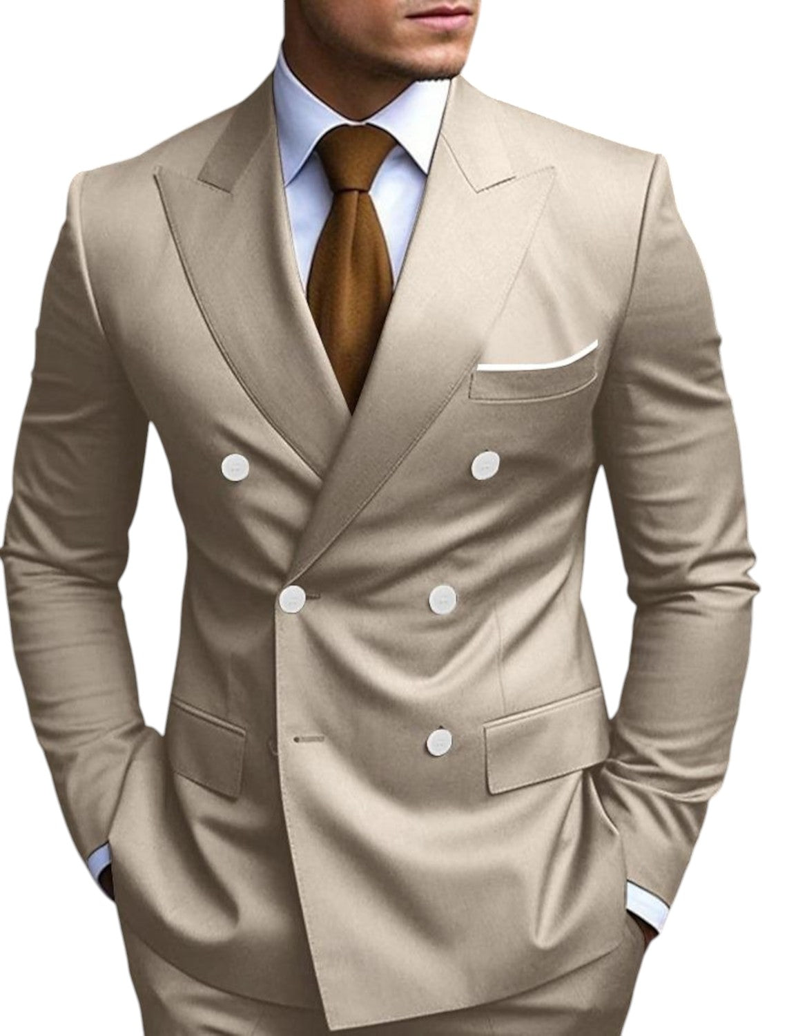 Eiden - Costume cintré à double boutonnage avec manches longues