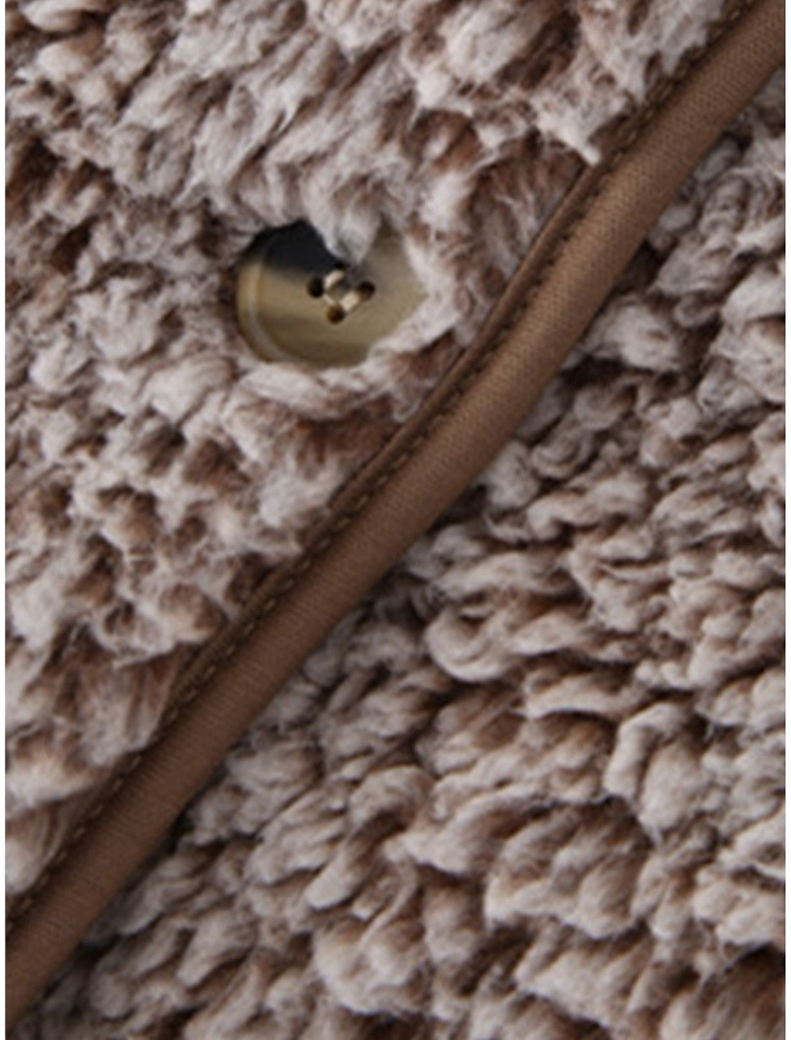Yasmine - Stylish Textured Jacket with Front Button Closure and Contrasting Edges