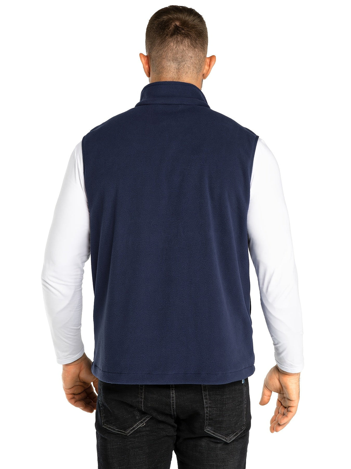 Chaleco polar ZipFleece sin mangas, con cierre de cremallera completa y cuello alto