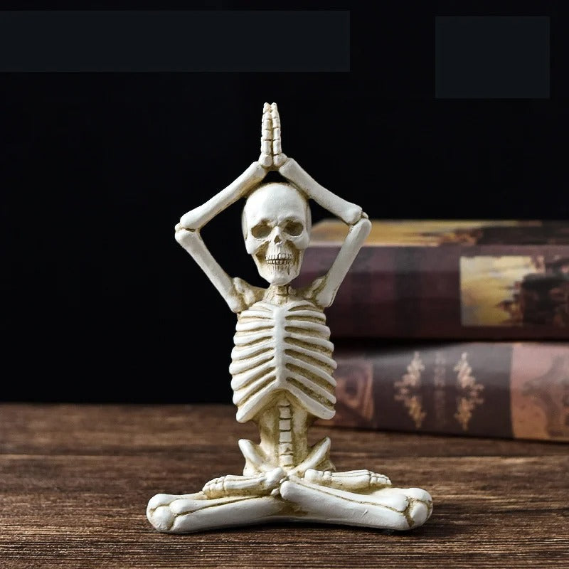 Figurka szkieletu na Halloween, dekoracja z żywicy