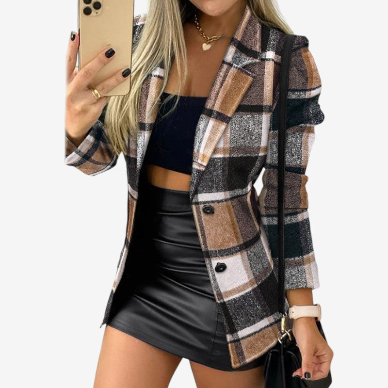 Bella - Manteau à manches longues avec col à revers et boutonnage