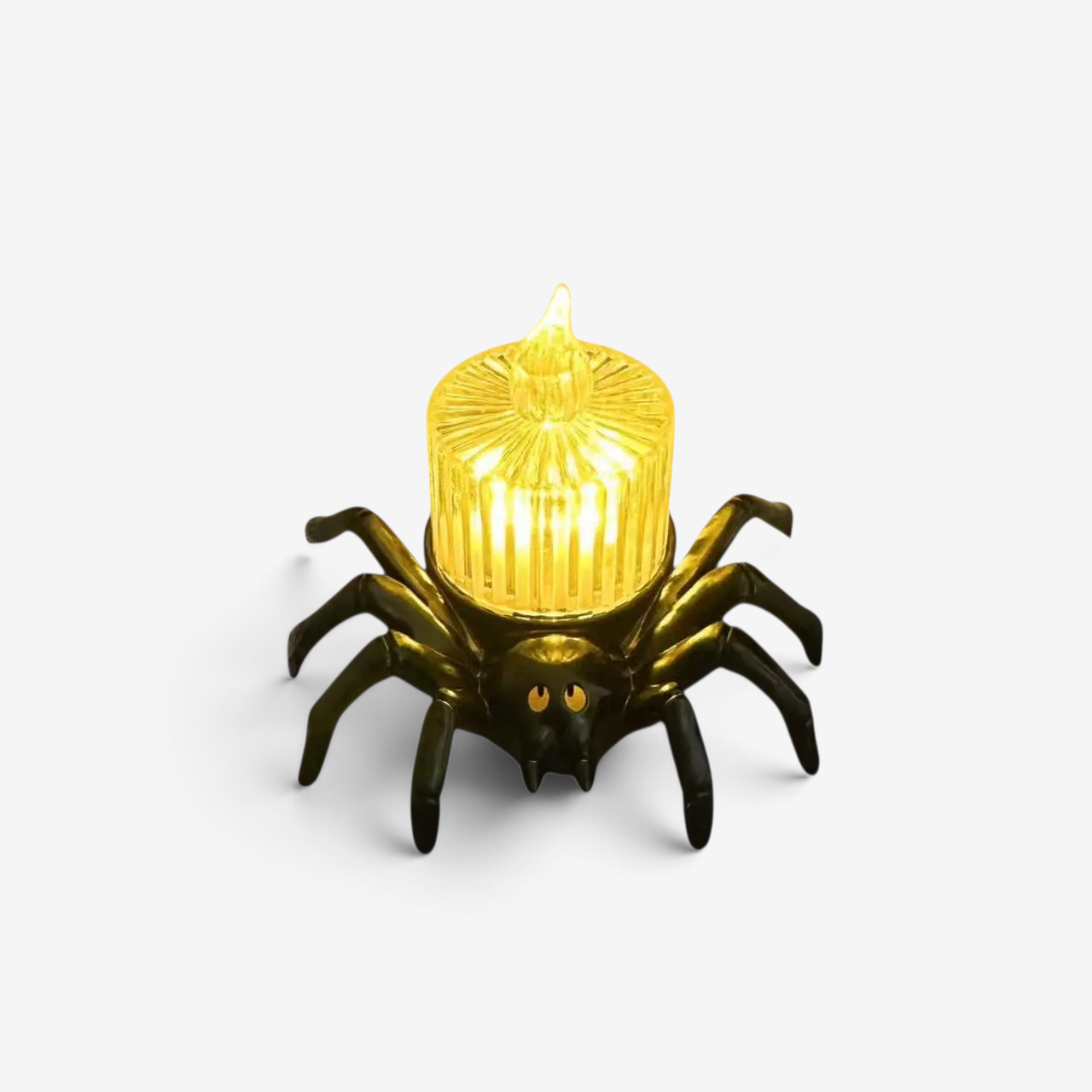 Halloweenové svícny s pavouky a dekorativními motivy