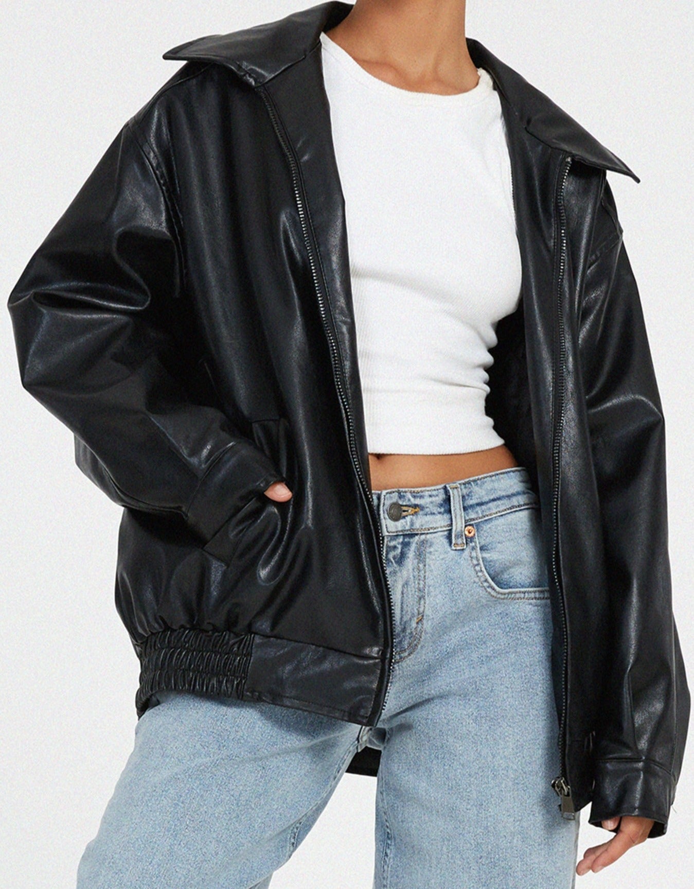 Emilia - Giacca oversize con cerniera, tessuto accogliente e tasche ampie