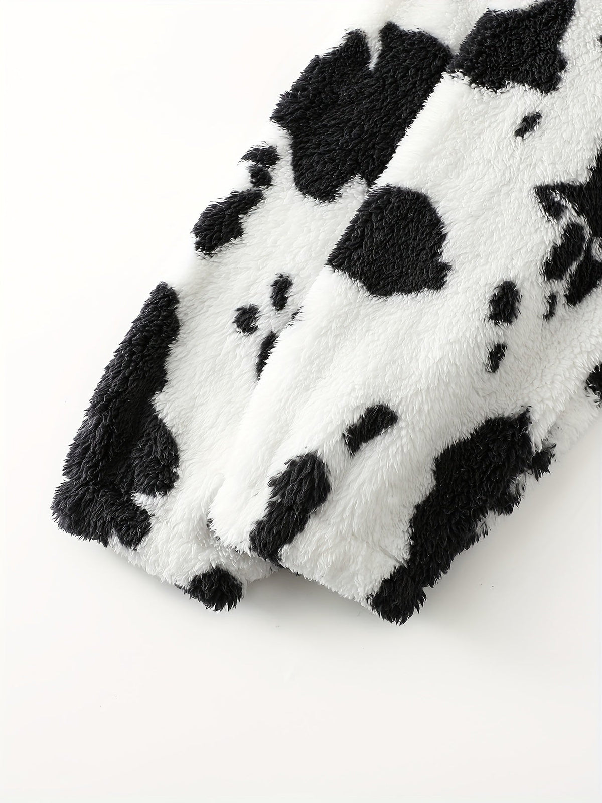 MooFleece - Camisola polar com capuz para mulher e estampado de vaca