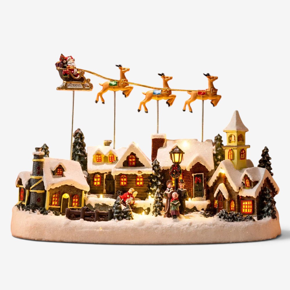 WinterGlow - Villaggio natalizio in miniatura con illuminazione LED