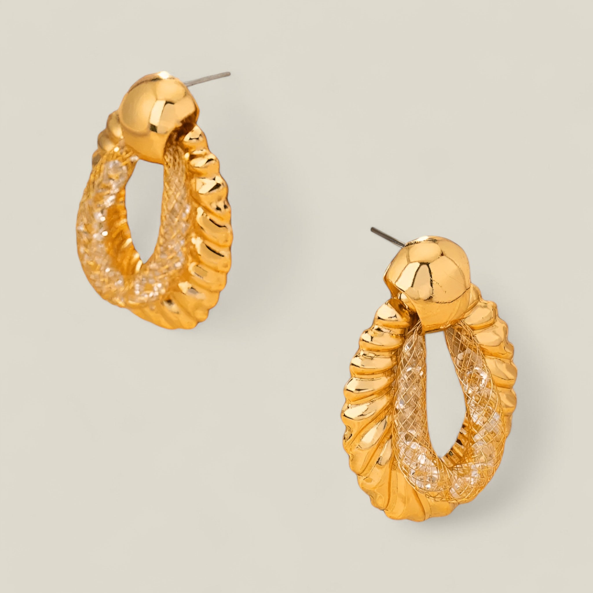 Chiara - Eleganti orecchini Cascade con splendido design in oro e vetro