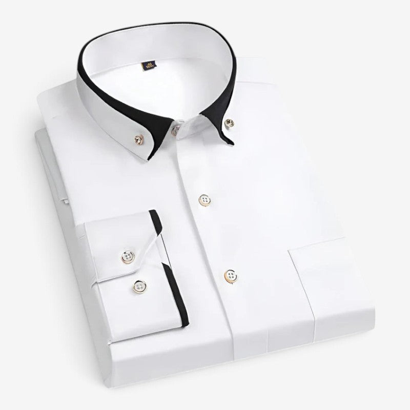 Shirtex – Pánská košile s dlouhým rukávem, klasickým límcem a zapínáním na knoflíky
