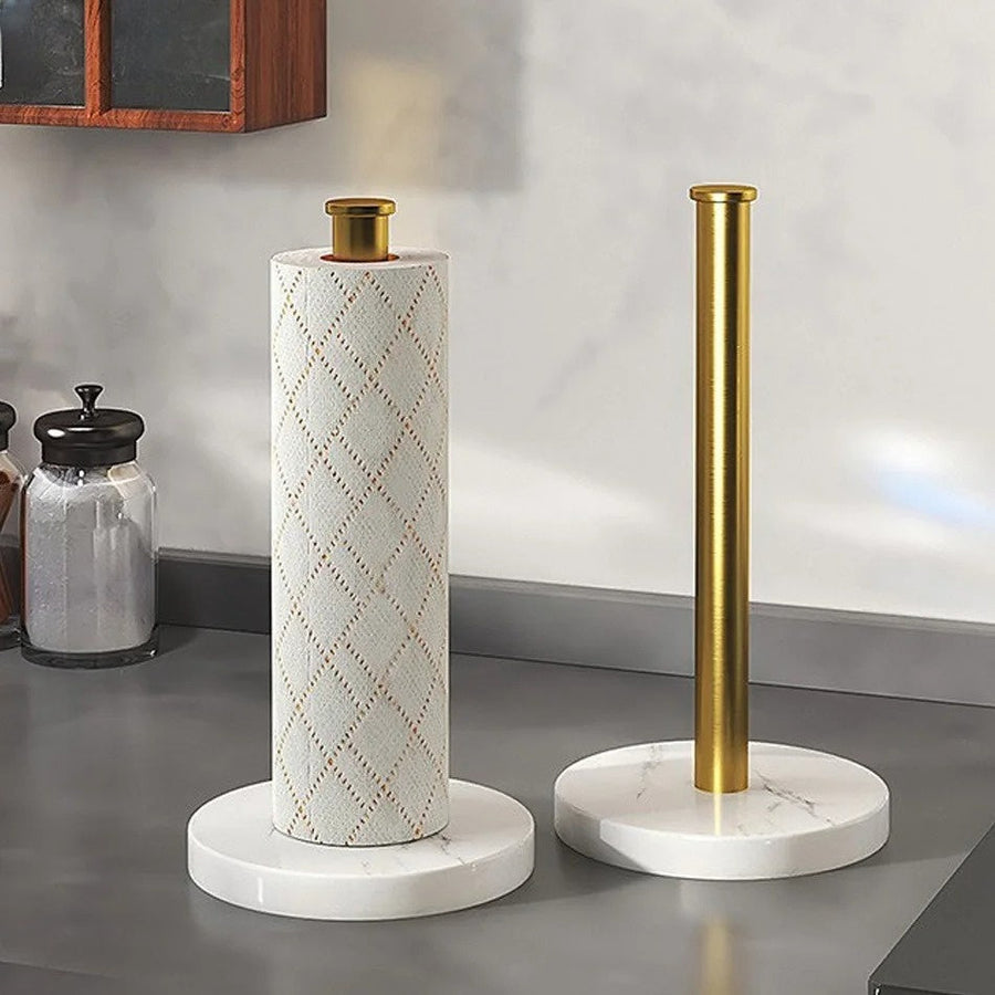 LuxRoll - Elegante portacarta da cucina in ottone con base antiscivolo