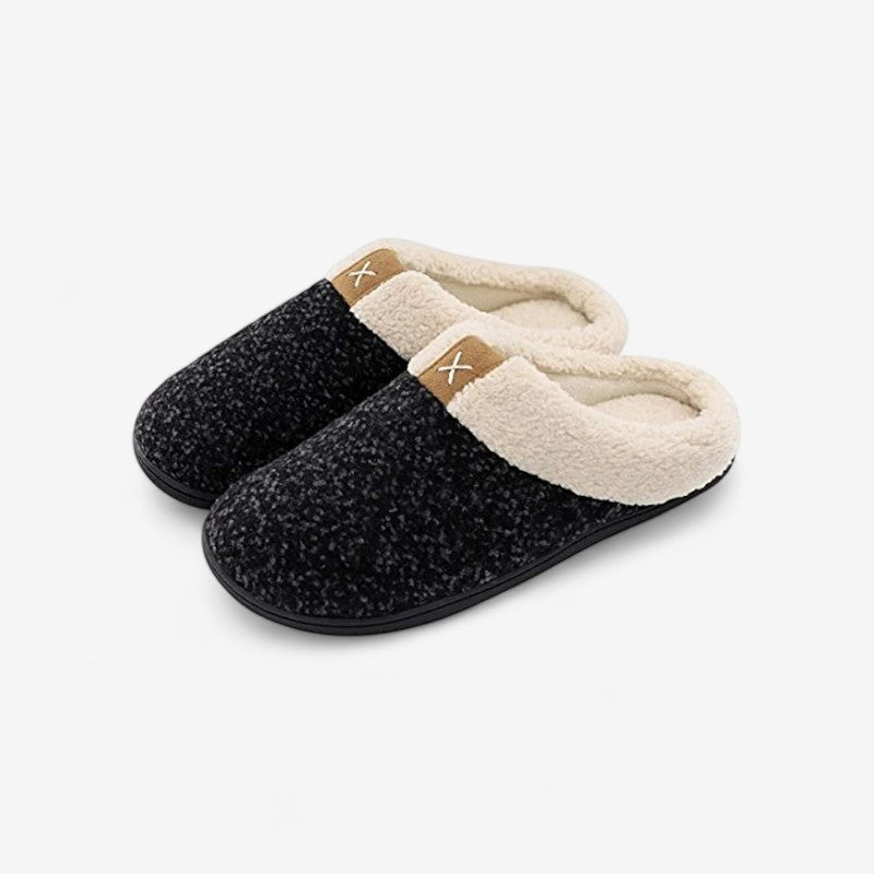 CozyStep - Chaussons à bout rond avec design à enfiler