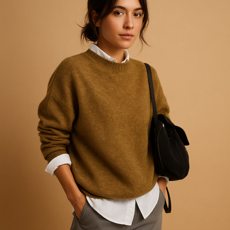 Kylie - Long Sleeve Sweater with Crew Neck