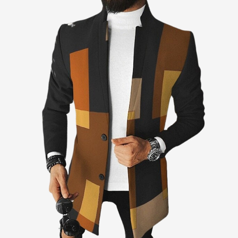 Milan - Long sleeve mid-length jacket with stand collar