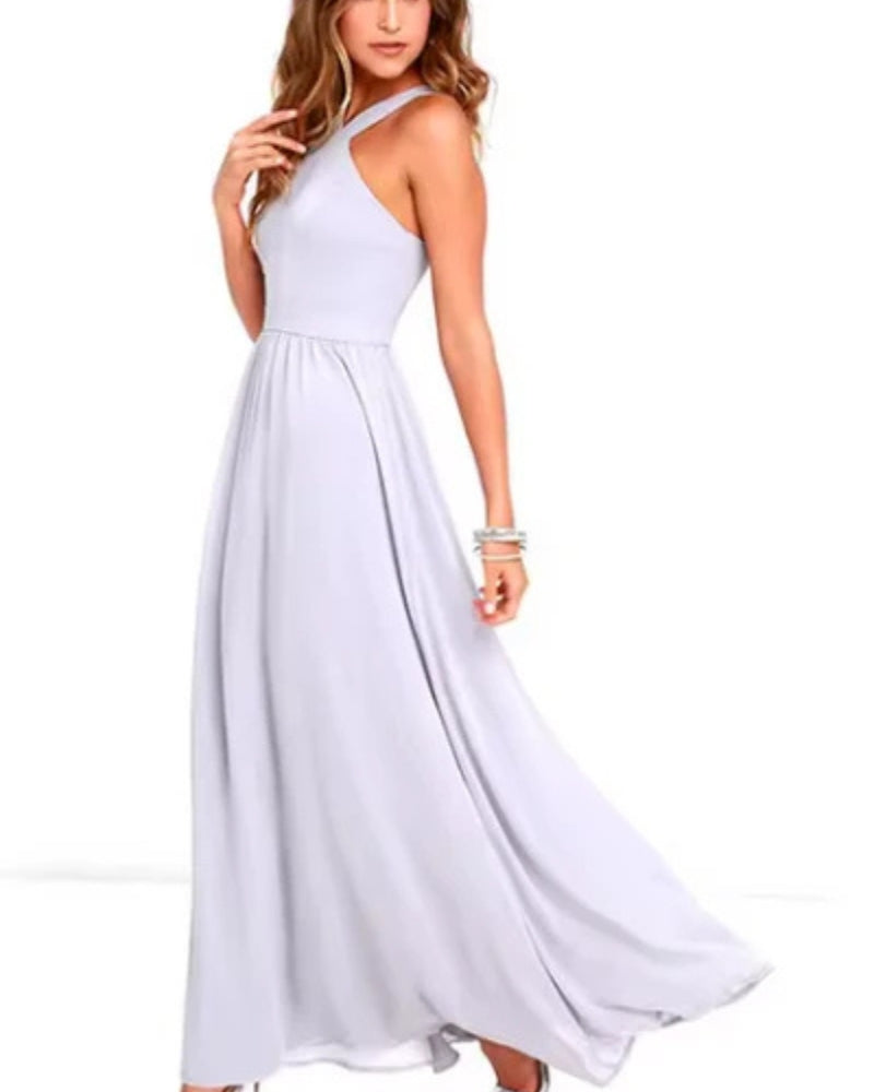 Velina – Robe longue élégante avec silhouette fluide et dos ouvert