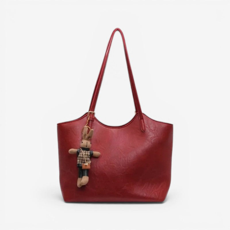 Andrea - Large capacity shoulder bag with adjustable strap | internal zipper compartment | standard size | brown, coffee, red, black