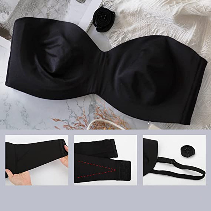 BareLuxe – Dámská bandeau podprsenka bez ramínek s odnímatelnými ramínky