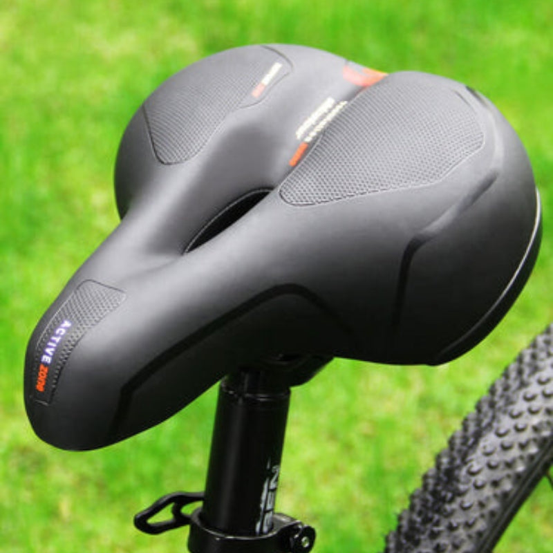 ErgoSeat – Comfortable padded bike saddle with ventilation zone and reflective safety strip