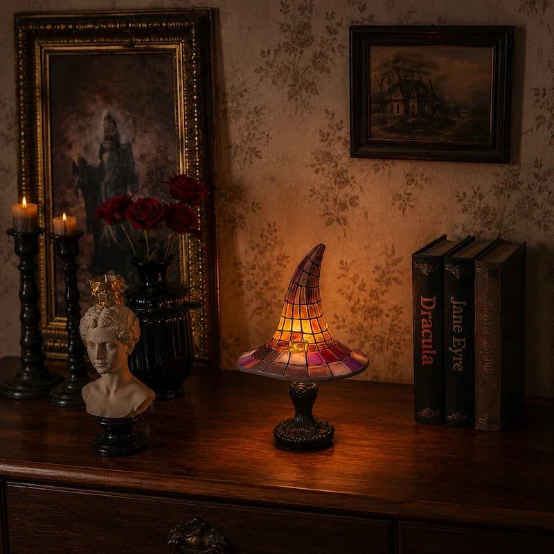 LumaMosaic - Stolová lampa s mozaikovým tienidlom a živicovou podstavou