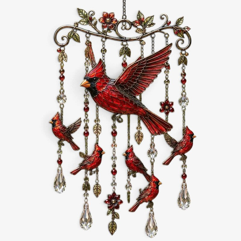 Birdglimmer – ornament pentru captarea razelor soarelui și clopoțel de vânt cu design cu păsări