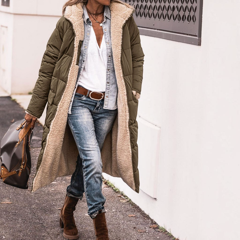 Women’s Hooded Long Sleeve Parka Coat