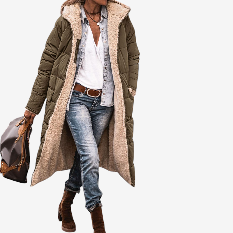 Women’s Hooded Long Sleeve Parka Coat
