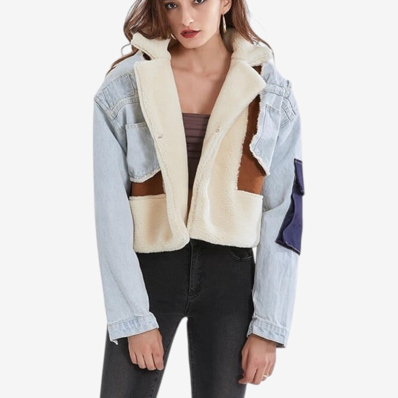 Anna – Veste à manches longues avec col tailleur et fermeture à boutons