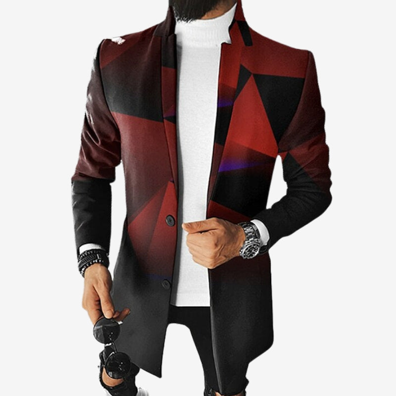 Milan - Long sleeve mid-length jacket with stand collar