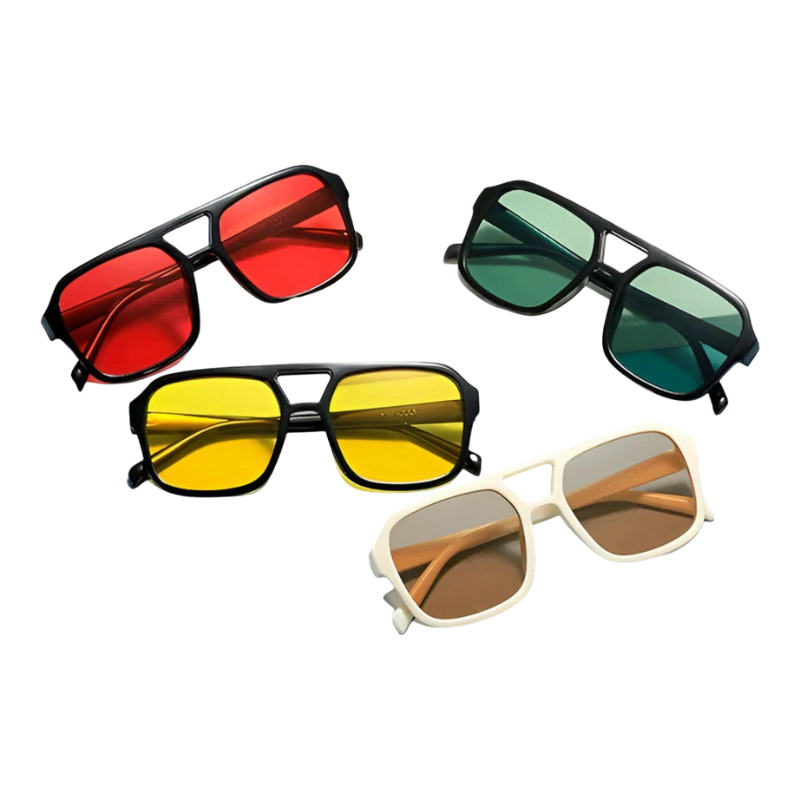 VeroLux – Lunettes de Soleil à Monture Carrée en Plastique avec Verres en Plastique
