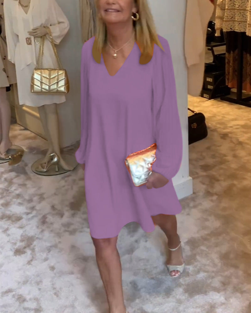 SpringGlow™ - Lantern Sleeve Dress