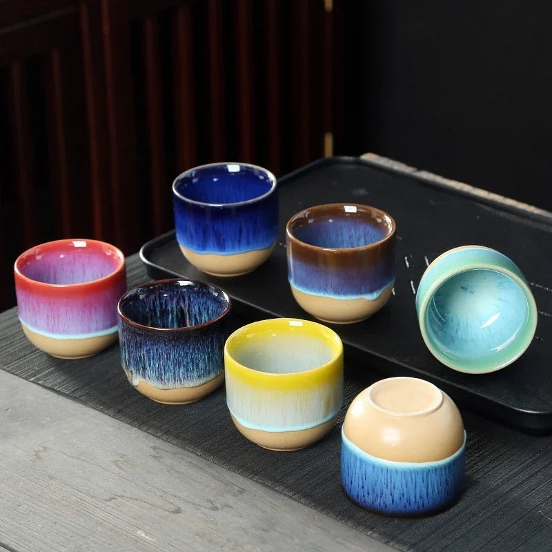 DrapeCup – Tazza da tè in ceramica con gocce di vernice e bordo liscio rifinito