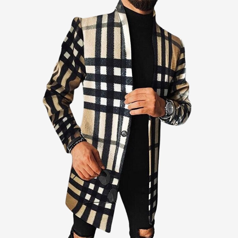 Milan - Long sleeve mid-length jacket with stand collar