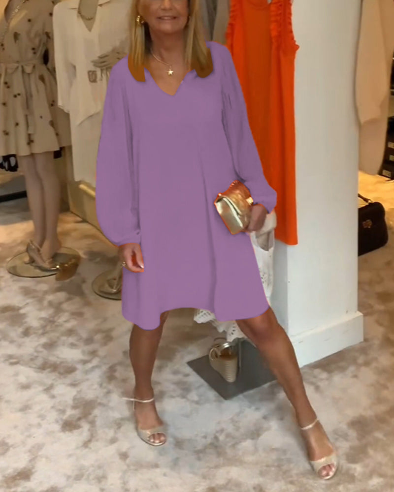 SpringGlow™ - Lantern Sleeve Dress