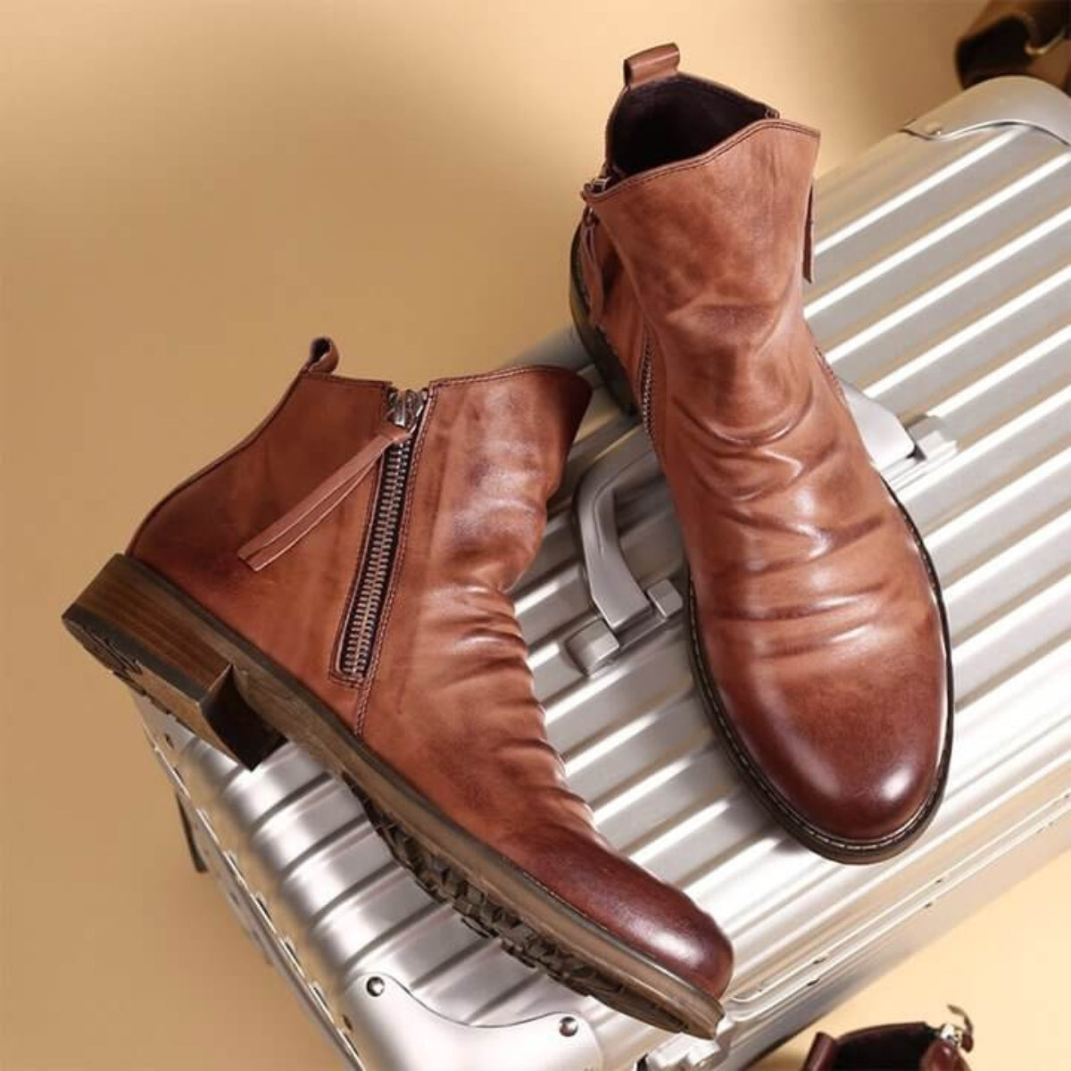 Liam – Bottes modernes avec fermeture éclair latérale et semelle légère