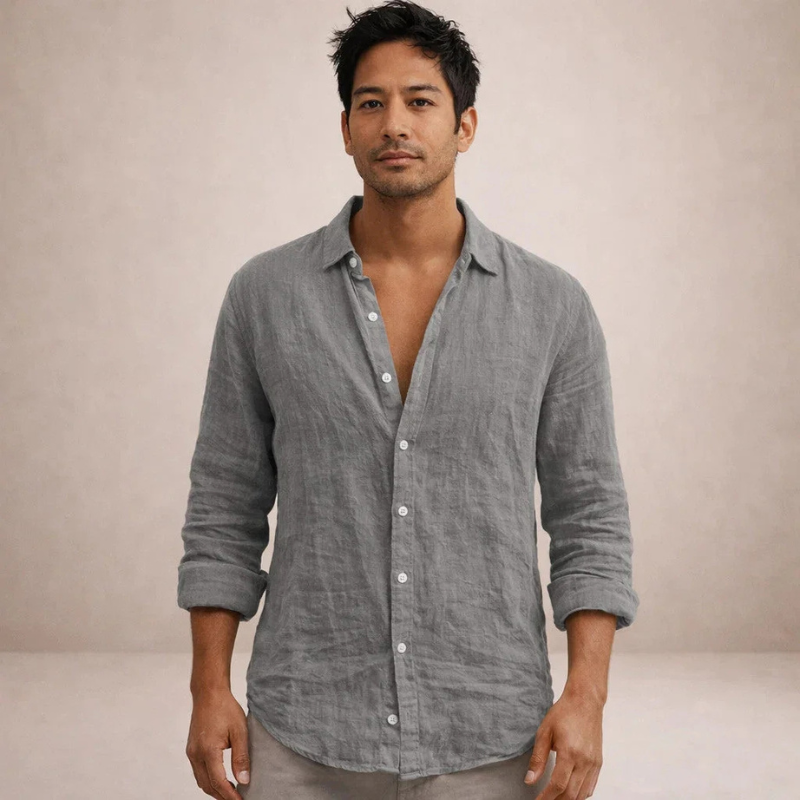 Men's Long Sleeve Button Front Shirt