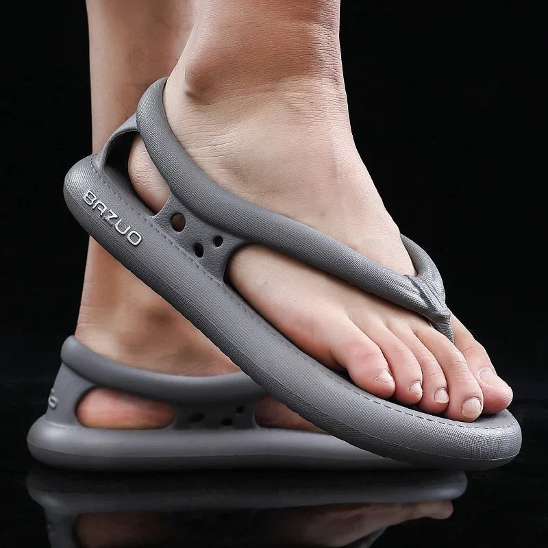 Nico – Casual Slip-On Sandals with Cut-Out Sides and Flat Sole