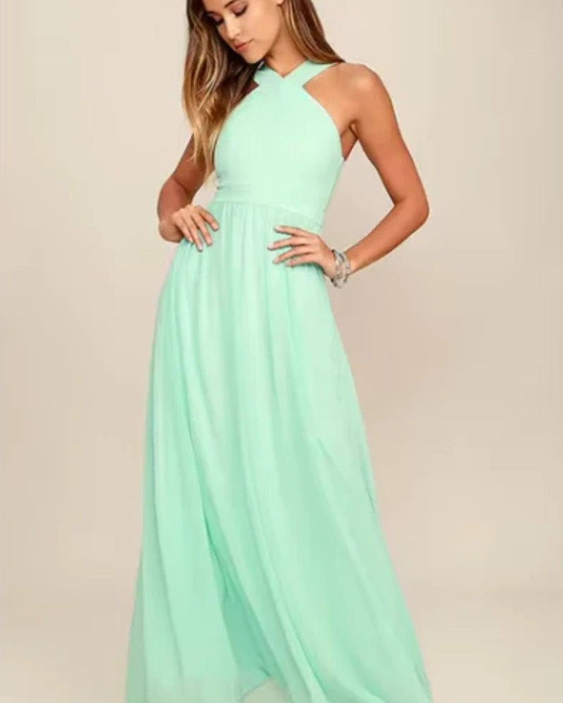 Velina – Robe longue élégante avec silhouette fluide et dos ouvert